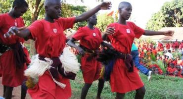 Traditional dance by students, Kampala
